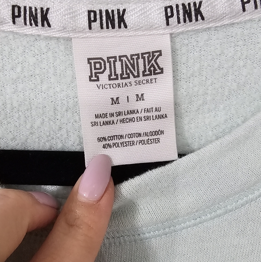 PINK Victoria's Secret Oversized Mint Sweatshirt - Picture 2 of 6